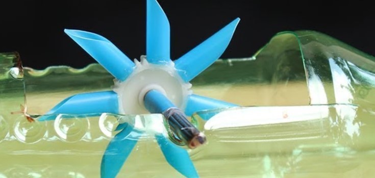 cara membuat kincir air dari botol aqua 1 liter